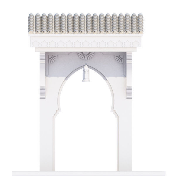 Traditional Moroccan Door Chefchaouen City 3D model_10
