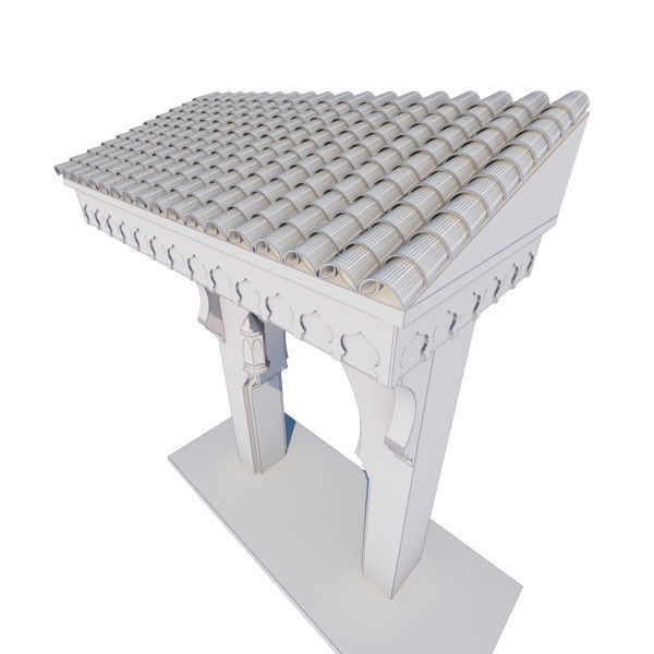 Traditional Moroccan Door Chefchaouen City 3D model_9