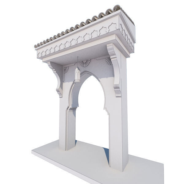 Traditional Moroccan Door Chefchaouen City 3D model_6