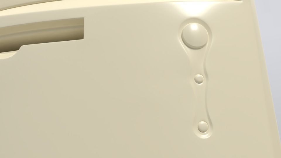 90S Old desktop computer and monitor Low-poly 3D model_4