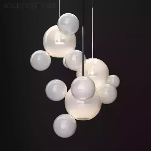 Chandelier Giopato and Coombes BOLLE 14 bubble 2 FROST SILVER 3D model