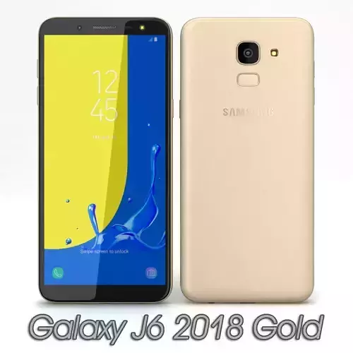 Samsung Galaxy J6 2018 Gold Low-poly 3D model
