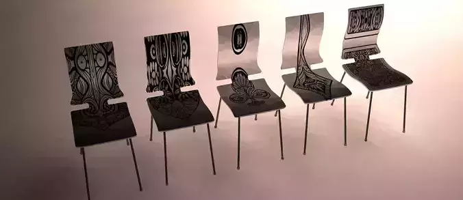 Chairs five with pattern