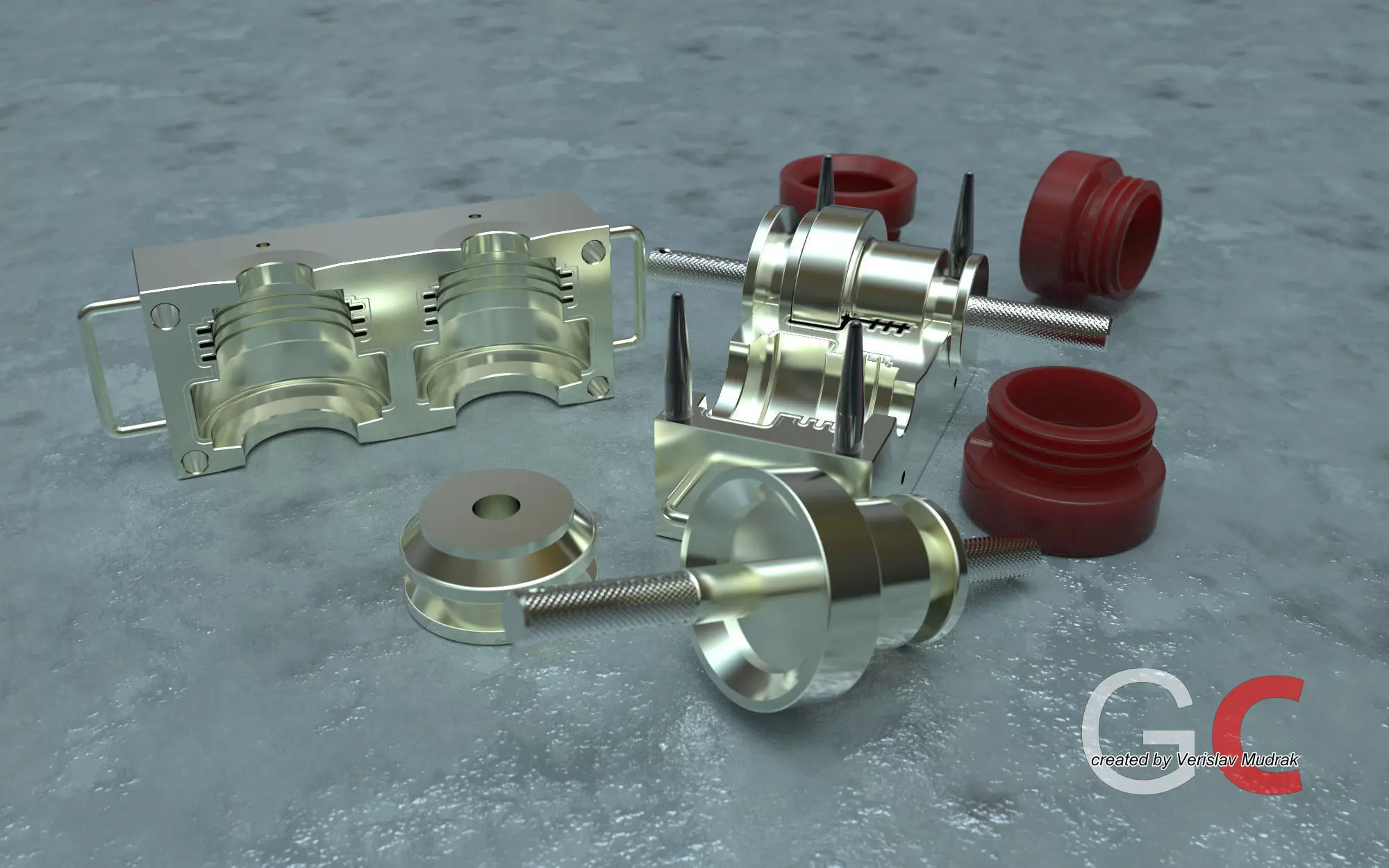 Compression mold tool Free 3D model