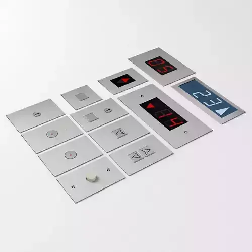 Elevator Control Panels Collection with LED displays kit bash