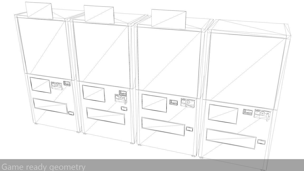 Japanese Vending Machines Low Poly Low-poly 3D model_13