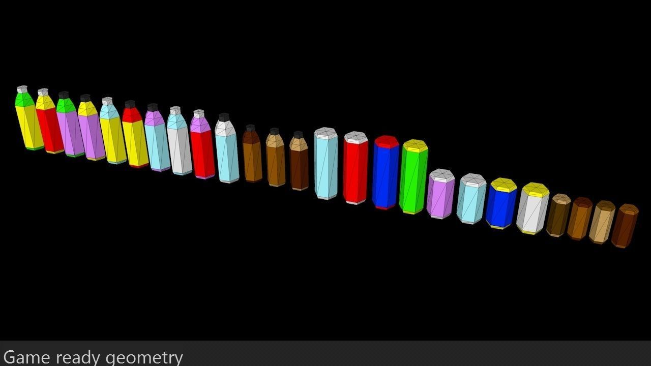 Japanese Vending Machines Low Poly Low-poly 3D model_9