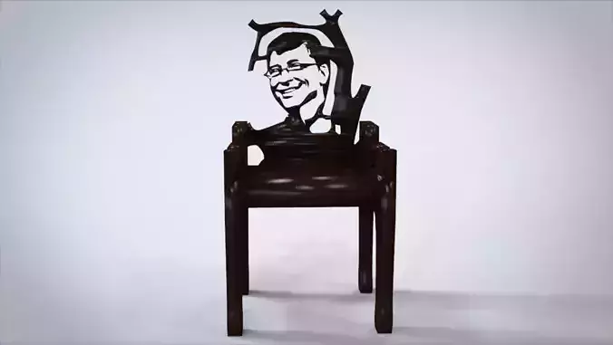Unique Chair Ornament with with Champion Ornament motif Low-poly 3D model