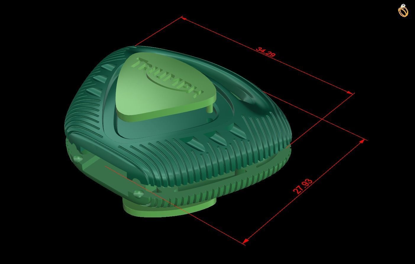 Triumph Gold Key  3D print model_3