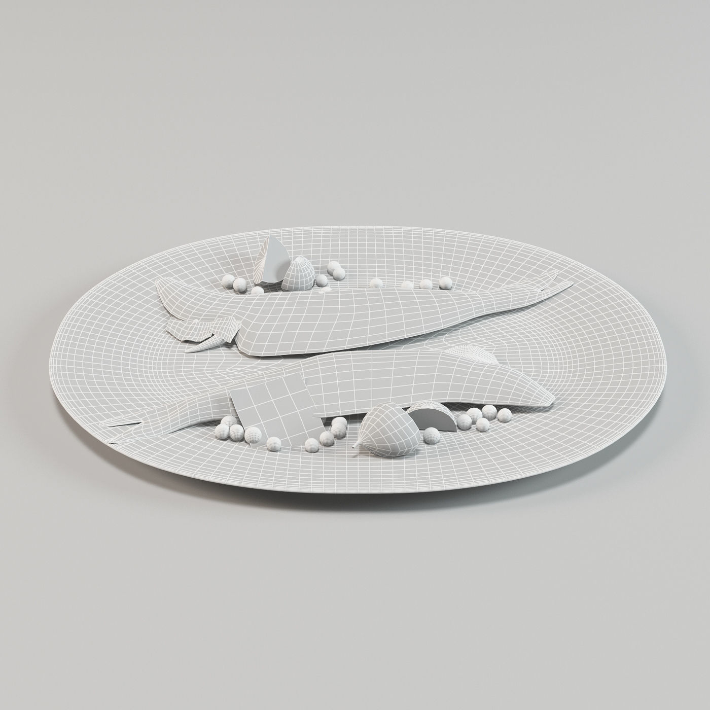 Grilled Whole Fish Low-poly 3D model_2