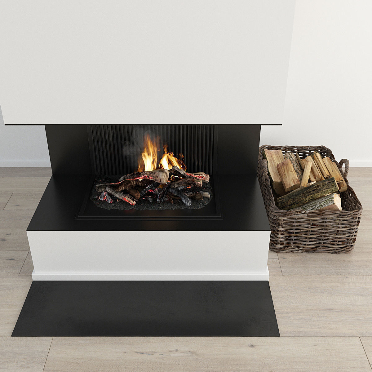 Fireplace and Firewood 32 3D model_7