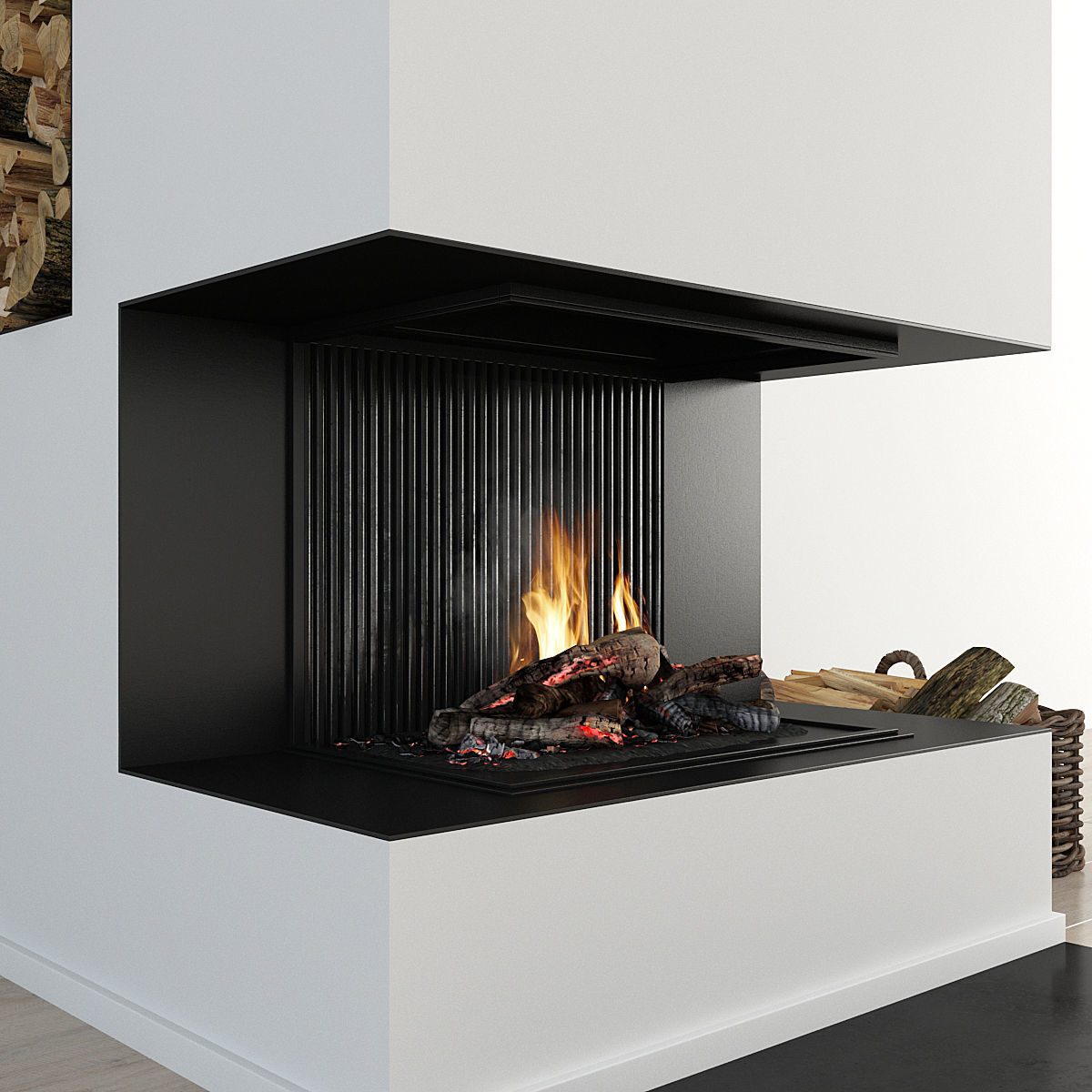 Fireplace and Firewood 32 3D model_5