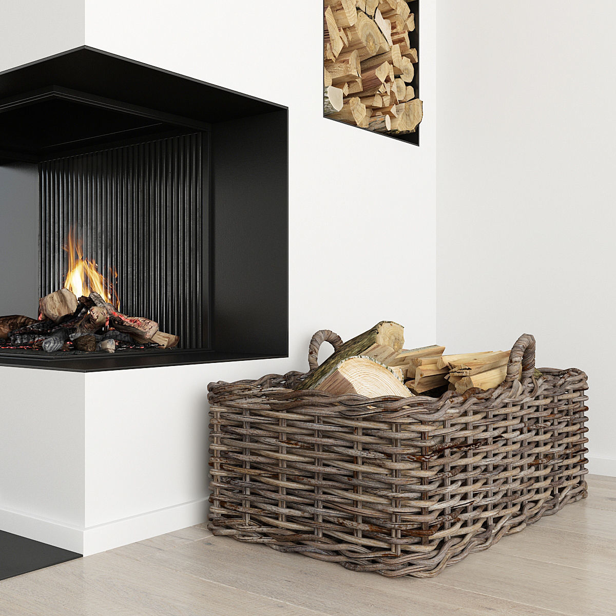 Fireplace and Firewood 32 3D model_1