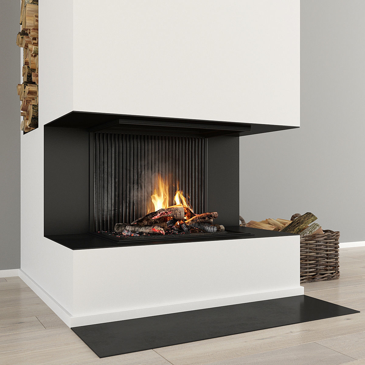 Fireplace and Firewood 32 3D model_3