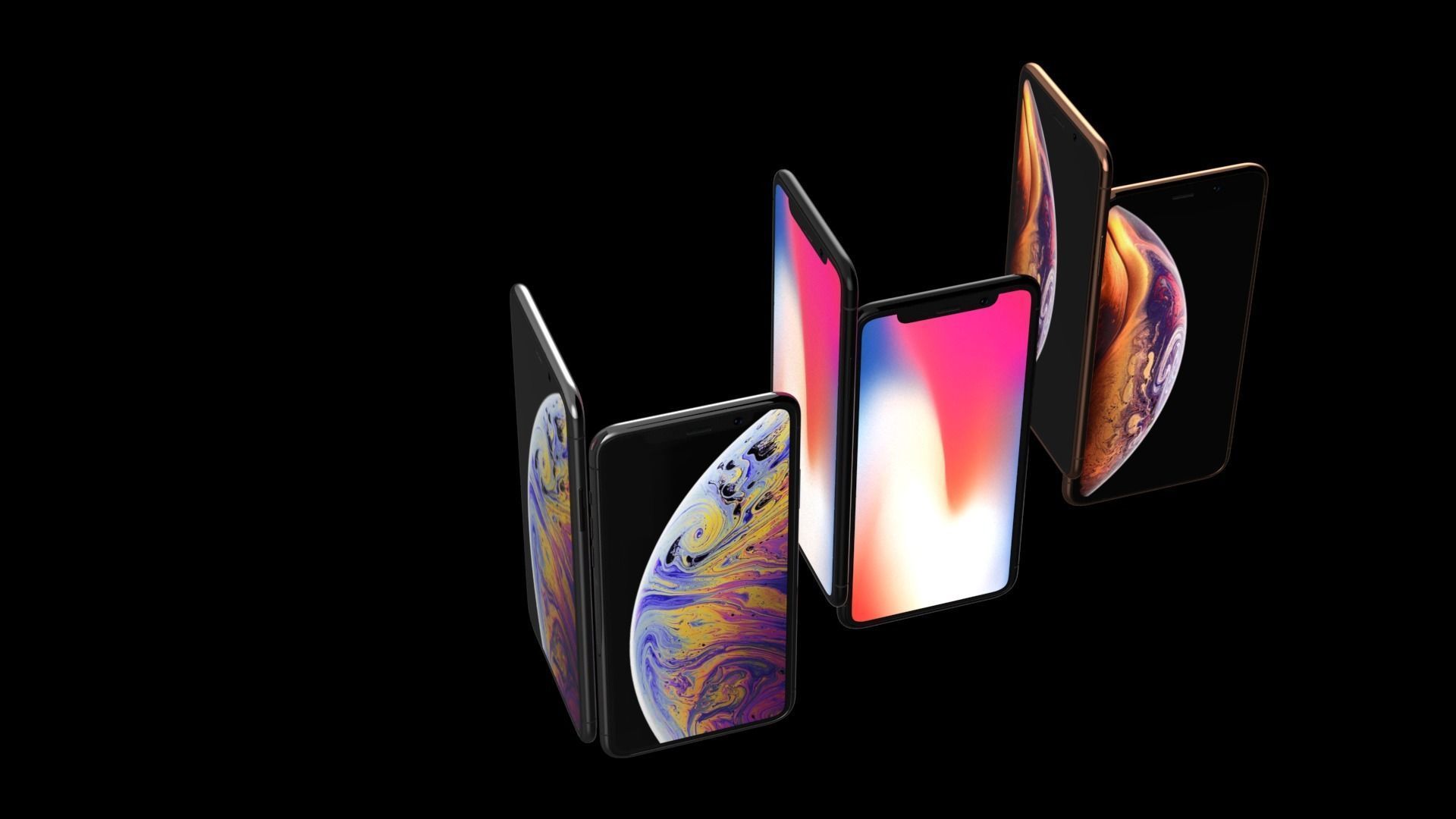Apple Iphone Xs and Xs Max 3D models - subdivision ready Low-poly 3D model_14
