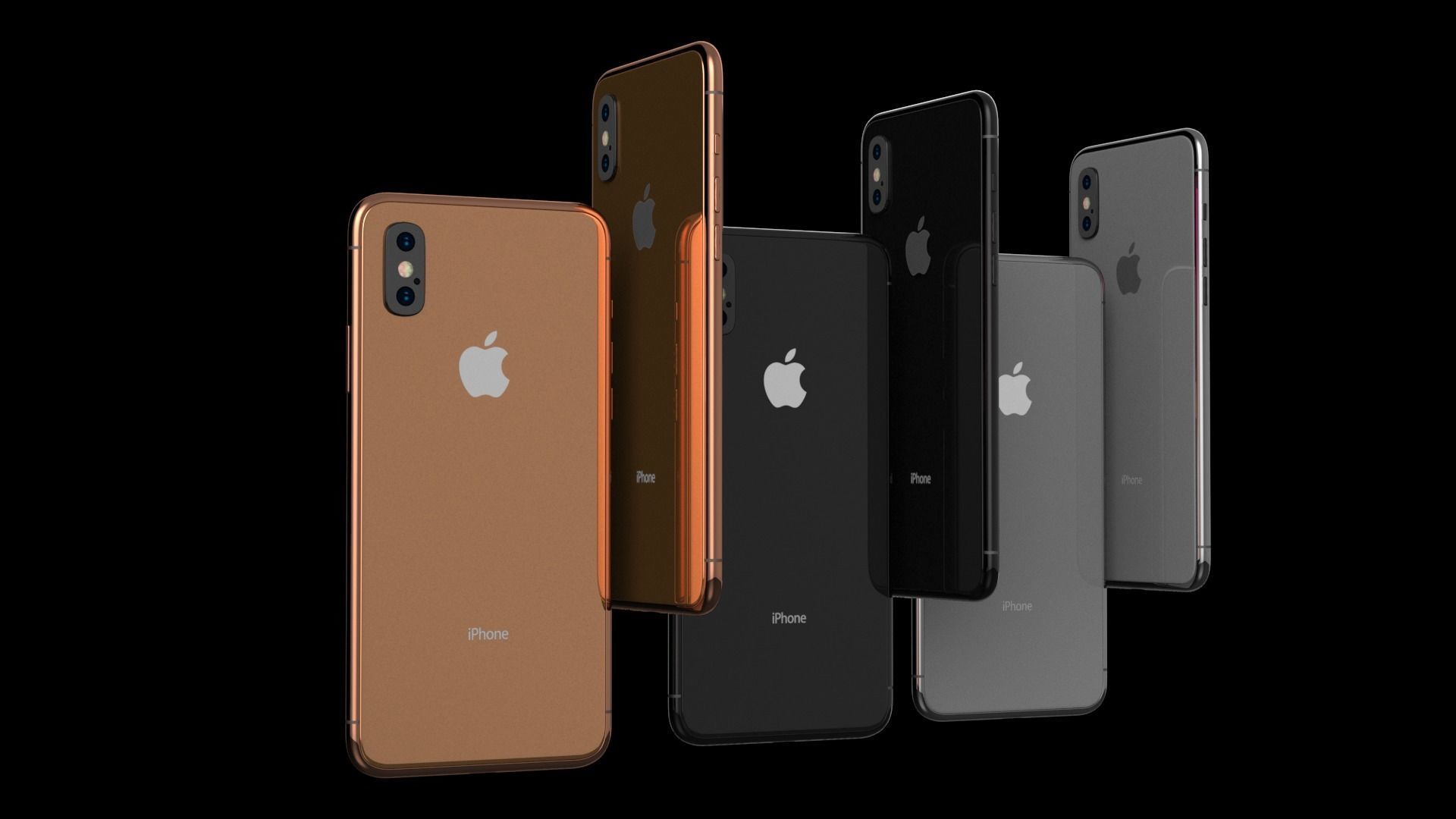Apple Iphone Xs and Xs Max 3D models - subdivision ready Low-poly 3D model_11