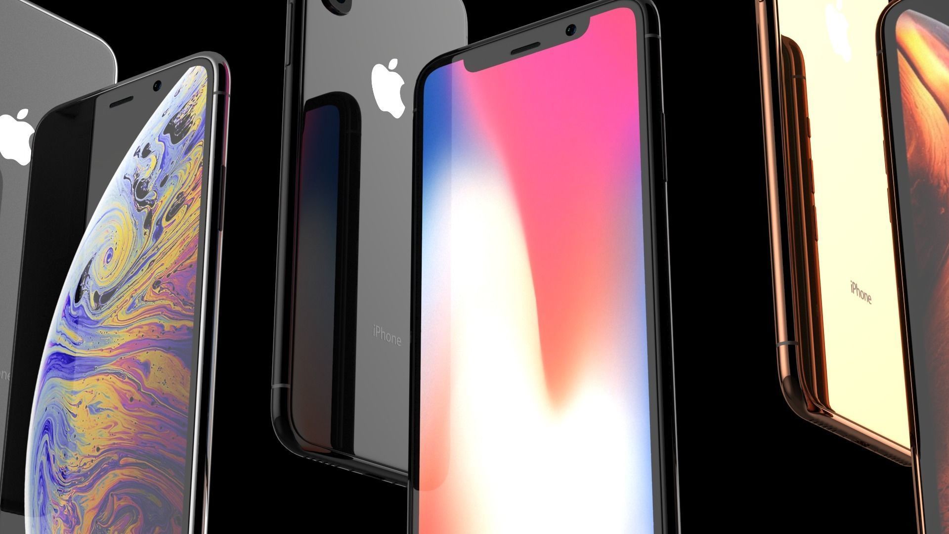 Apple Iphone Xs and Xs Max 3D models - subdivision ready Low-poly 3D model_13