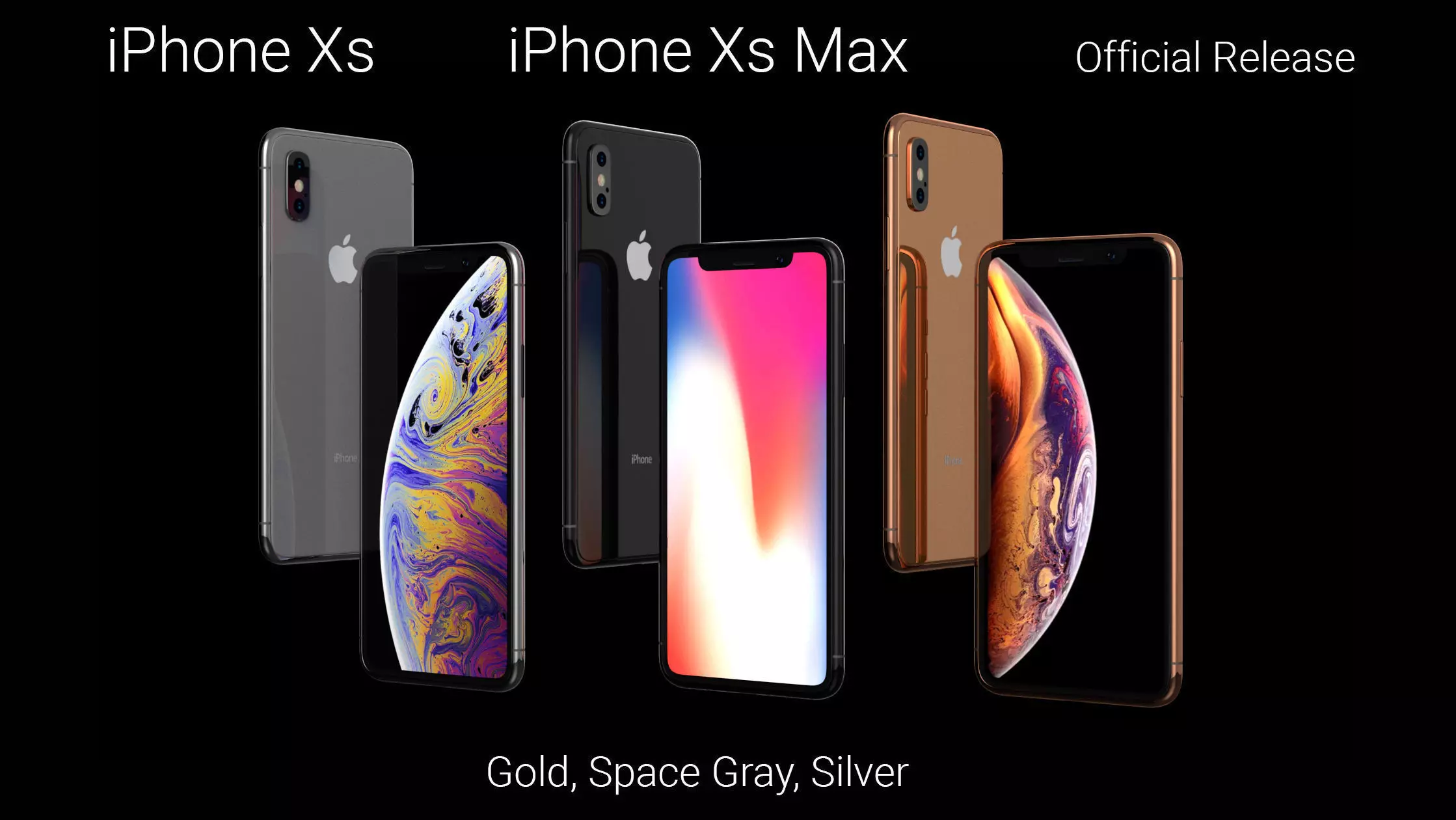 Apple Iphone Xs and Xs Max 3D models - subdivision ready Low-poly 3D model_0