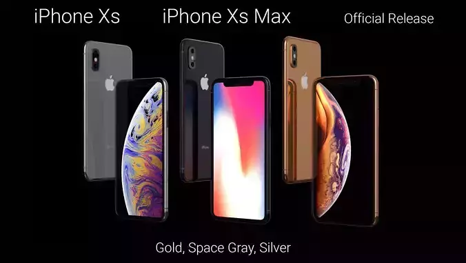 Apple Iphone Xs and Xs Max 3D models - subdivision ready Low-poly 3D model