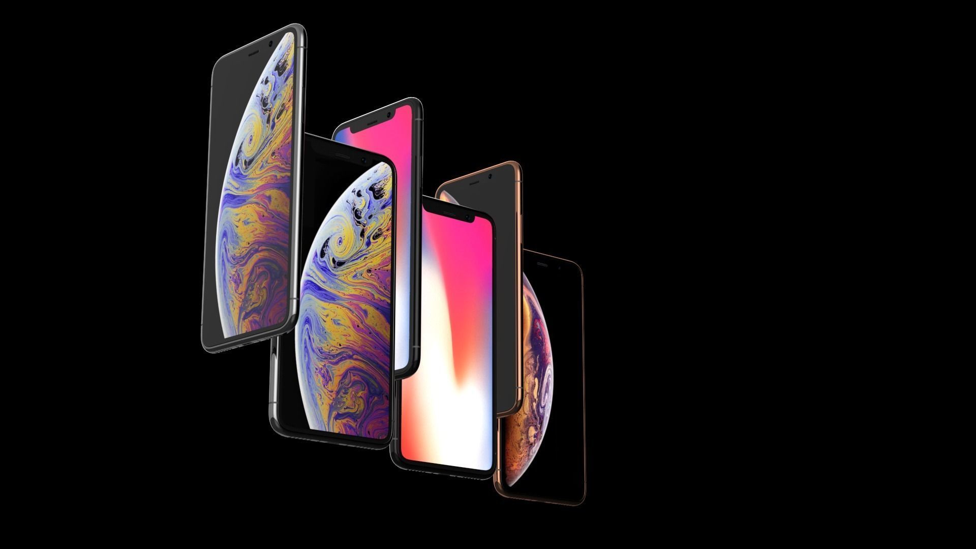Apple Iphone Xs and Xs Max 3D models - subdivision ready Low-poly 3D model_15