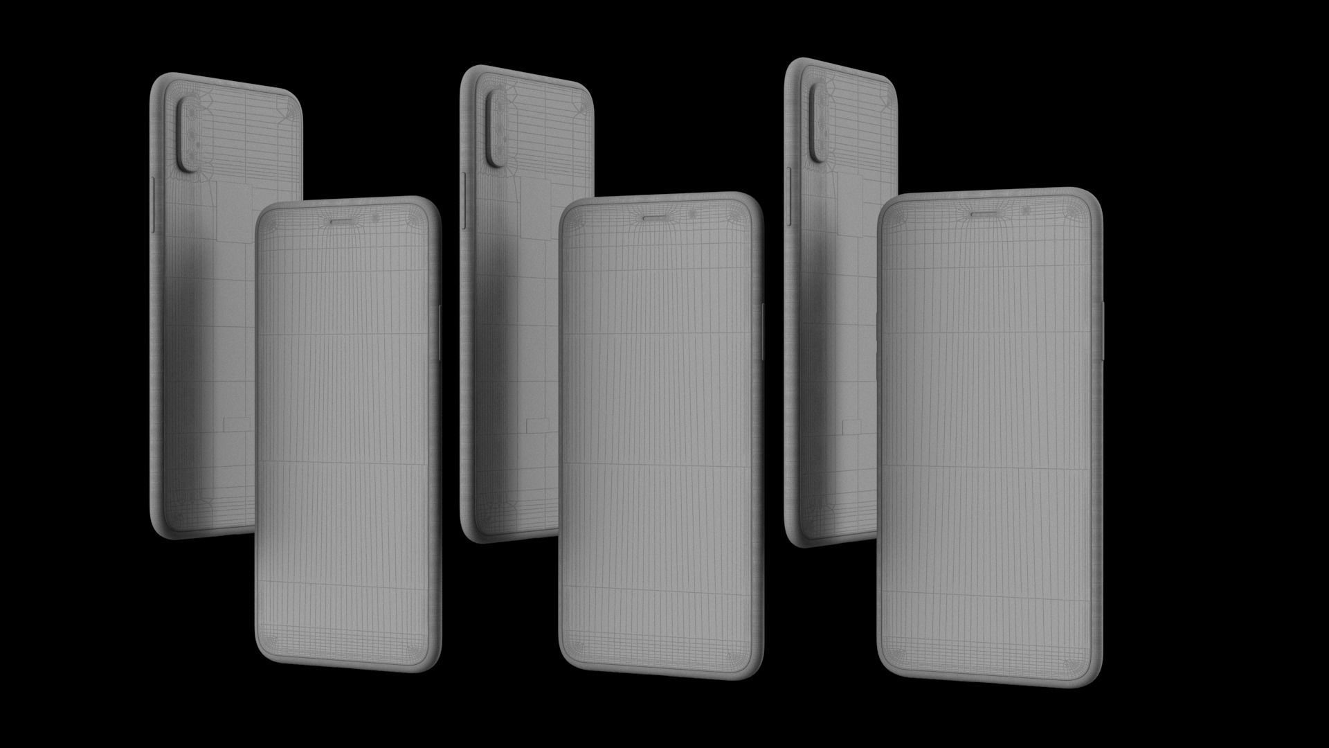 Apple Iphone Xs and Xs Max 3D models - subdivision ready Low-poly 3D model_18
