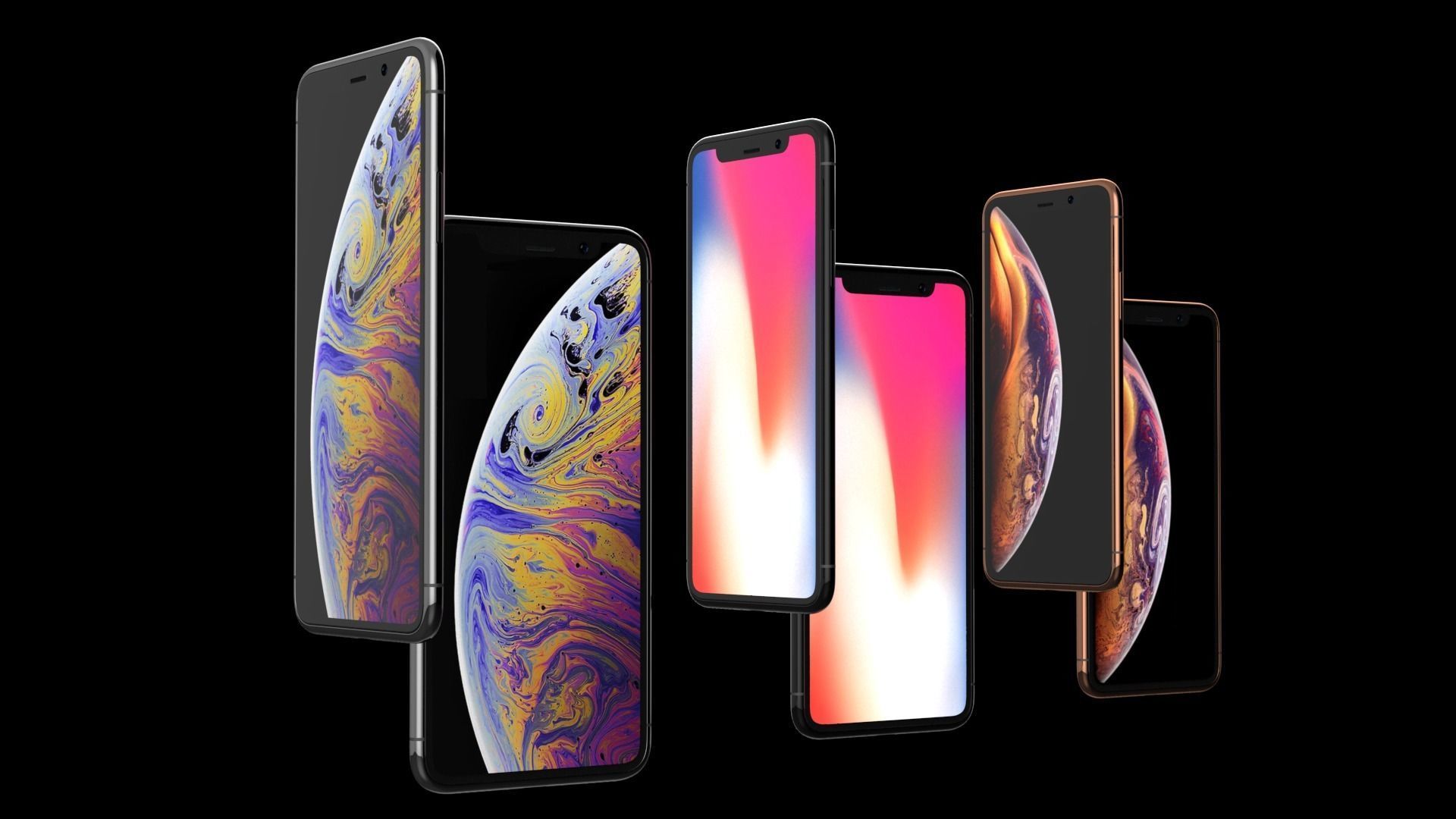 Apple Iphone Xs and Xs Max 3D models - subdivision ready Low-poly 3D model_3