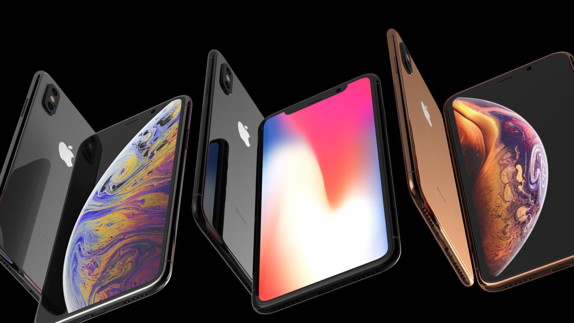Apple Iphone Xs and Xs Max 3D models - subdivision ready Low-poly 3D model_2