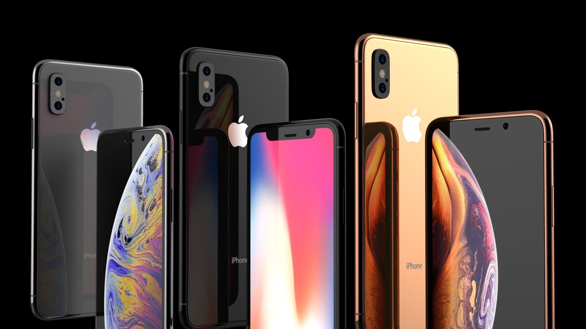 Apple Iphone Xs and Xs Max 3D models - subdivision ready Low-poly 3D model_5