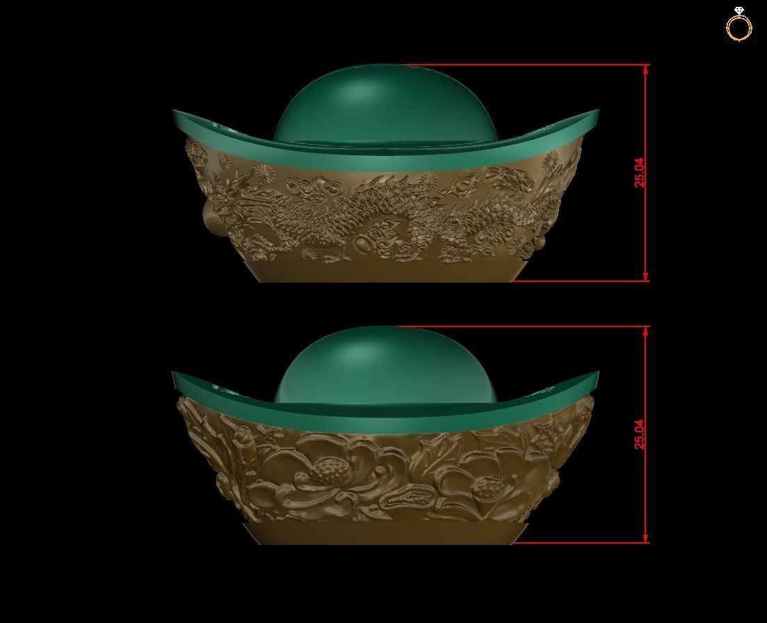 Gold Dragon Ingots 3D print model_2