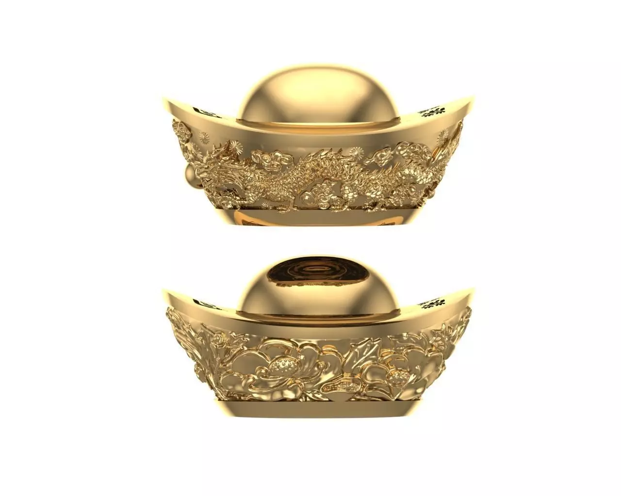Gold Dragon Ingots 3D print model_0