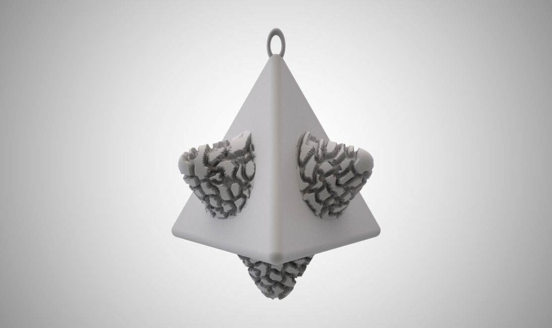 Tetrahedral Necklace  3D print model_1