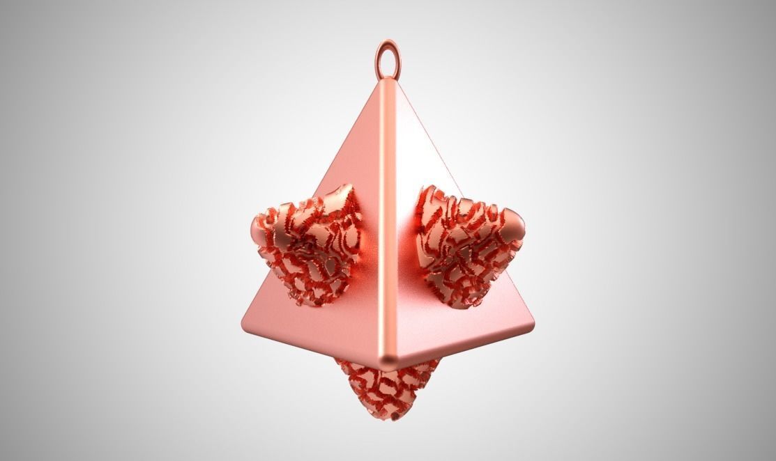 Tetrahedral Necklace  3D print model_11