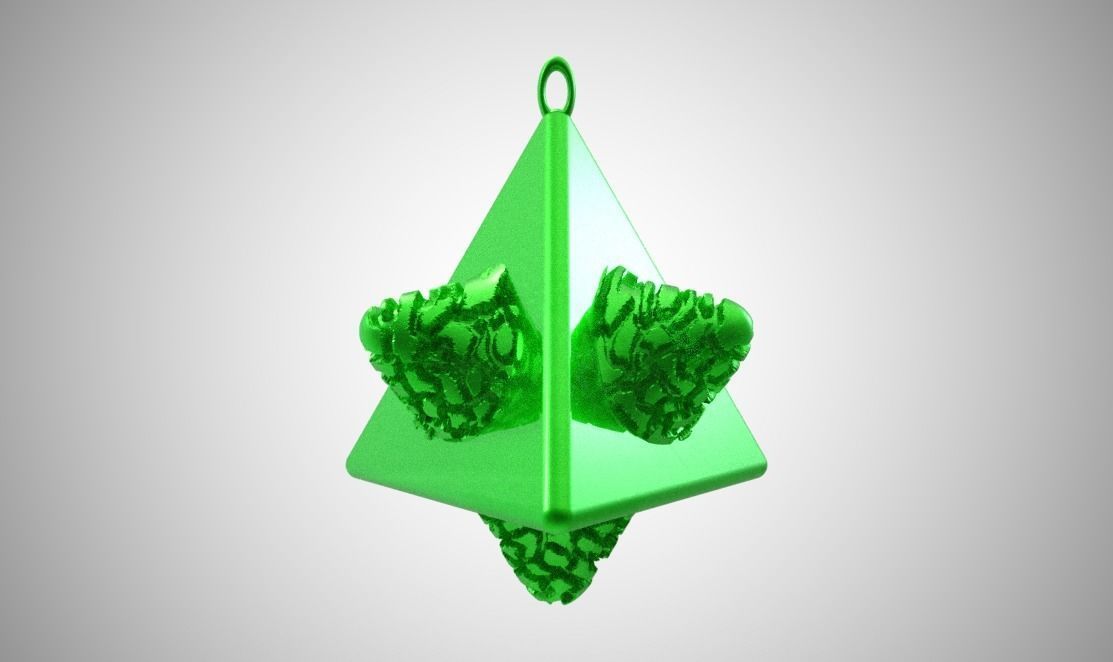 Tetrahedral Necklace  3D print model_13