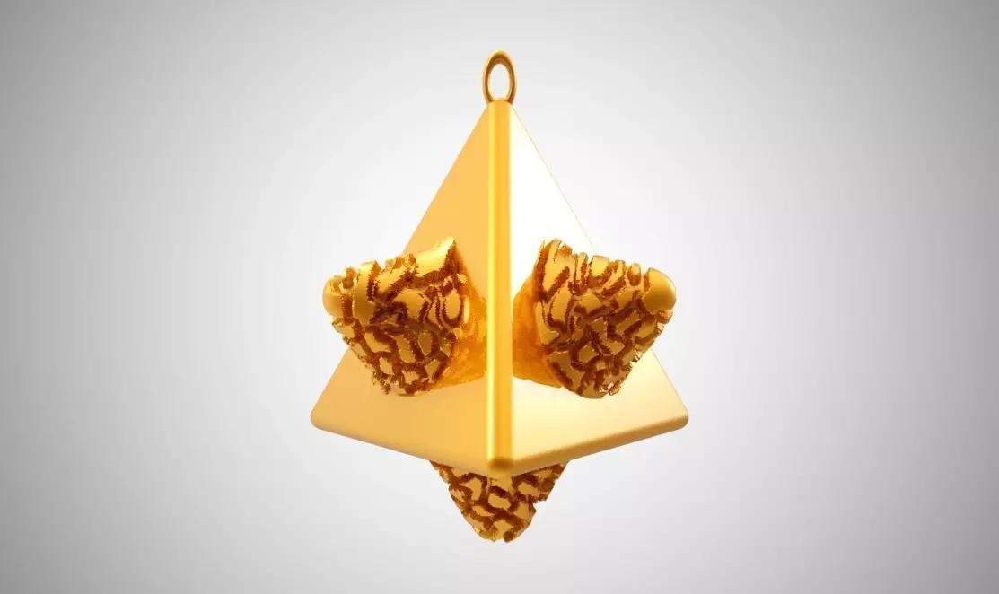 Tetrahedral Necklace  3D print model_0
