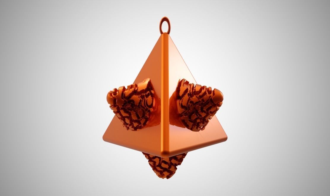 Tetrahedral Necklace  3D print model_15