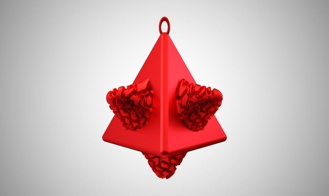 Tetrahedral Necklace  3D print model_7