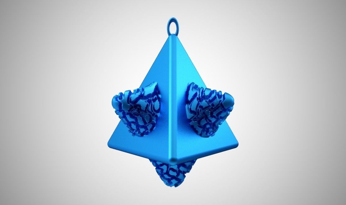 Tetrahedral Necklace  3D print model_9