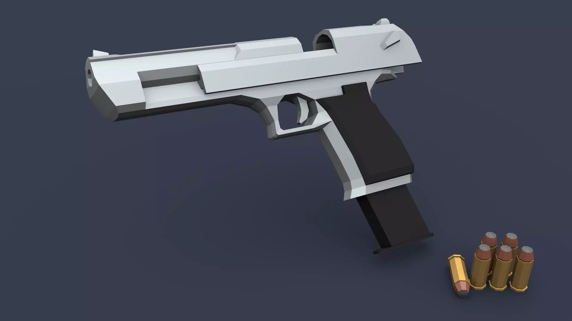 Desert Eagle Lowpoly deagle handgun Low-poly 3D model_0