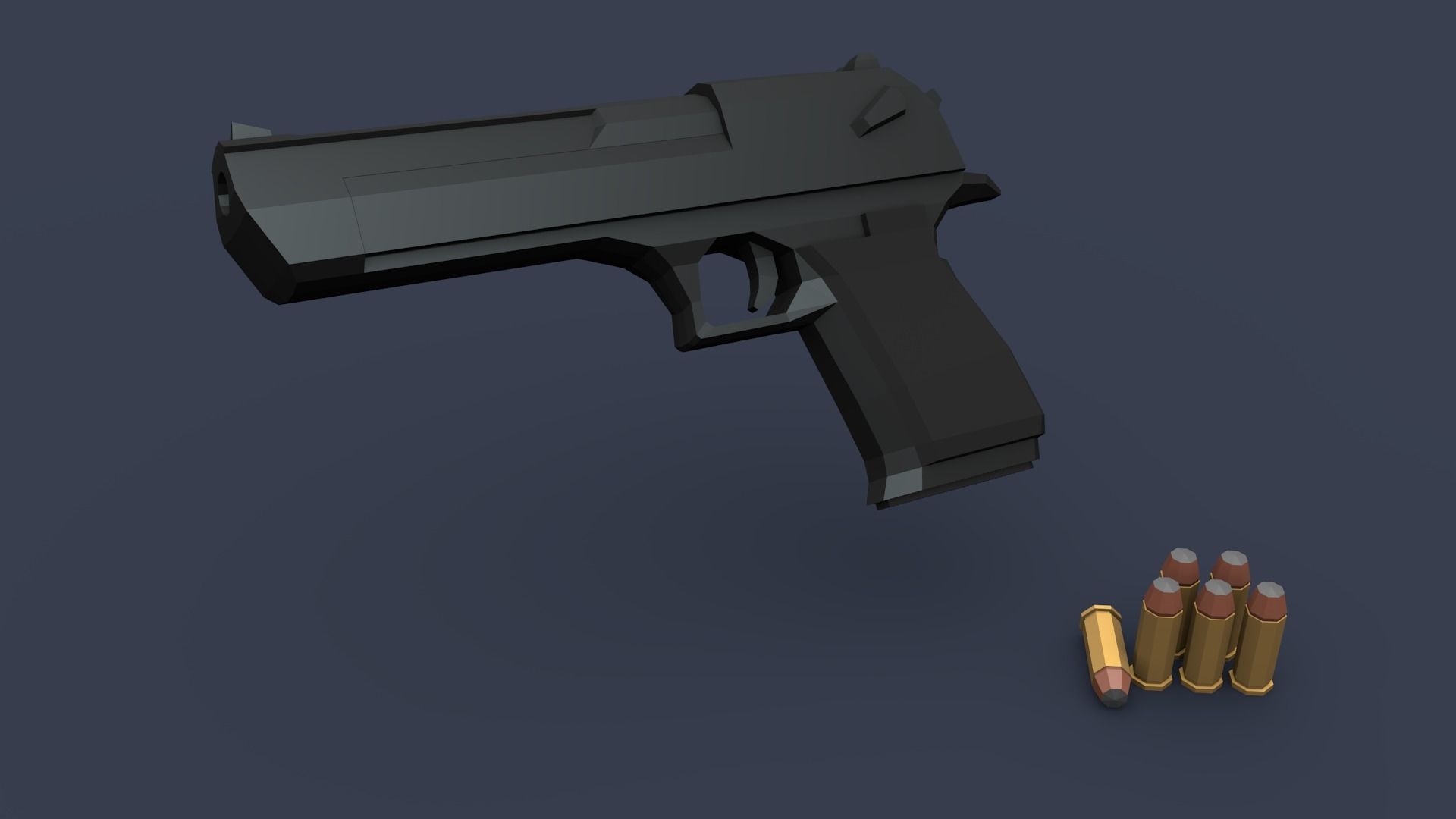 Desert Eagle Lowpoly deagle handgun Low-poly 3D model_6