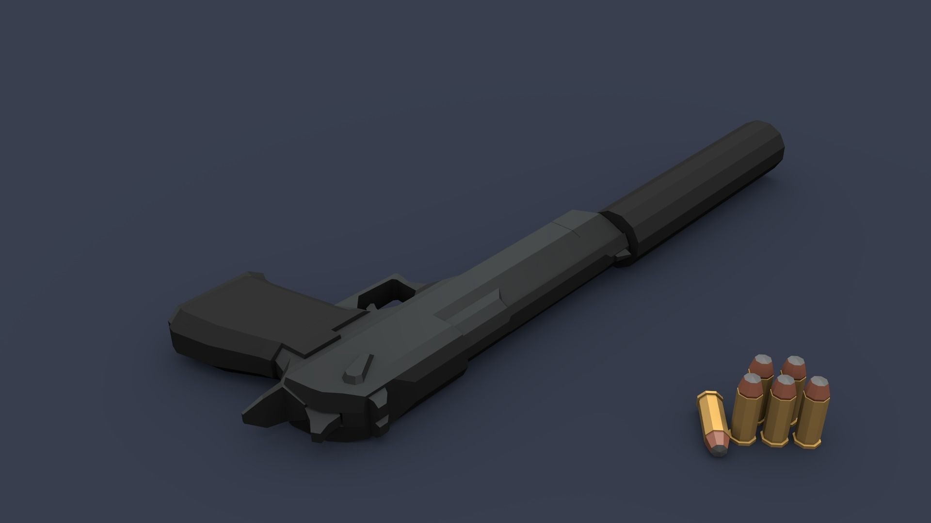 Desert Eagle Lowpoly deagle handgun Low-poly 3D model_7