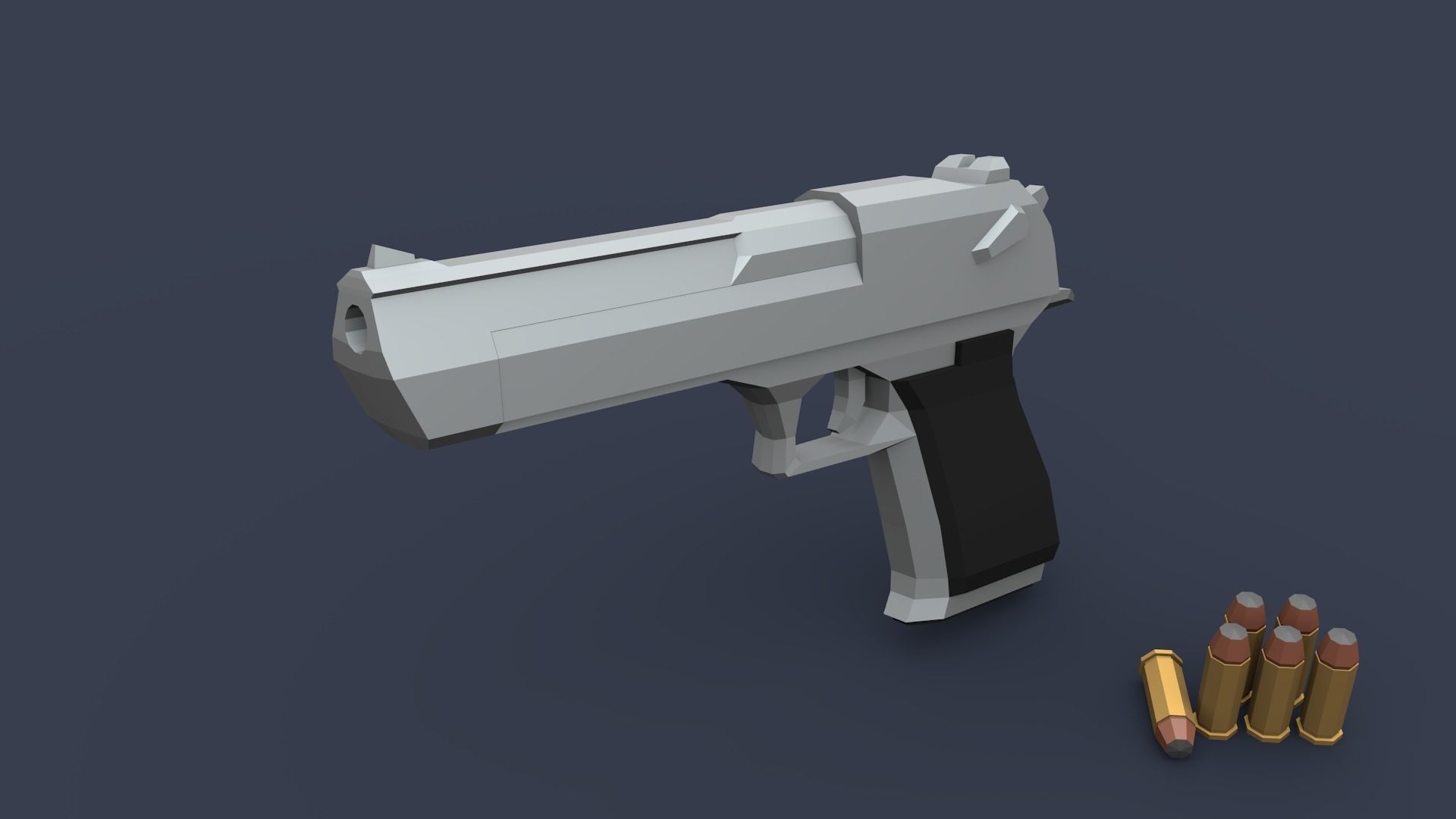 Desert Eagle Lowpoly deagle handgun Low-poly 3D model_1