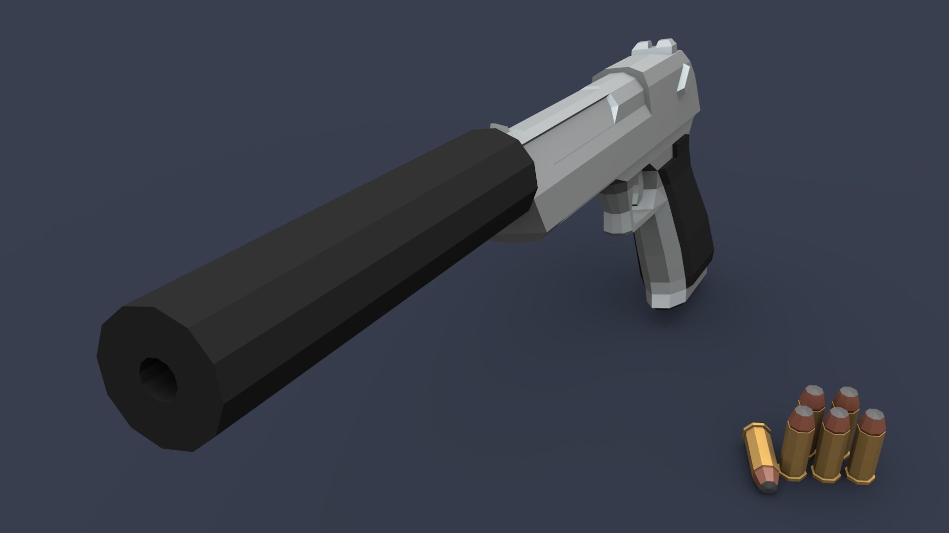 Desert Eagle Lowpoly deagle handgun Low-poly 3D model_2