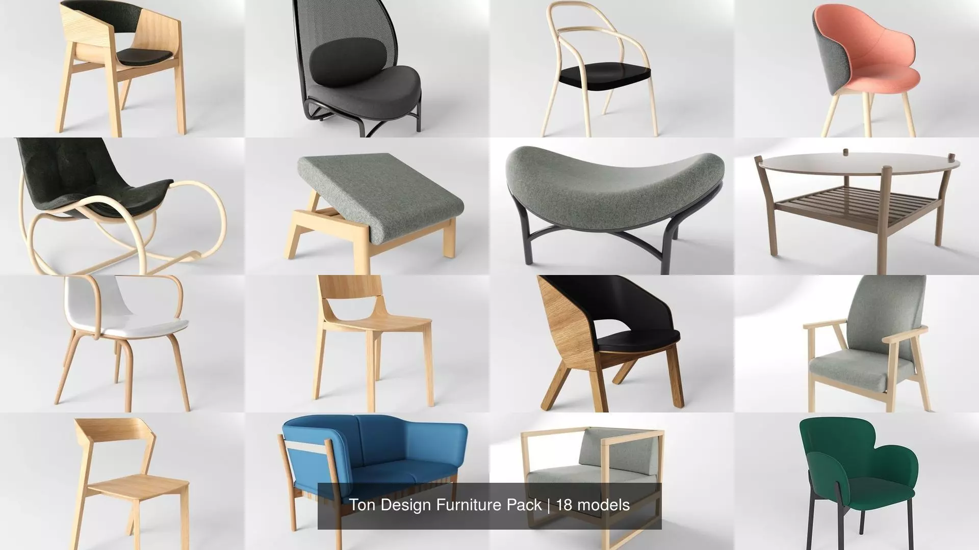 Ton Design 18 Furniture Model Pack 3D Model Collection_1
