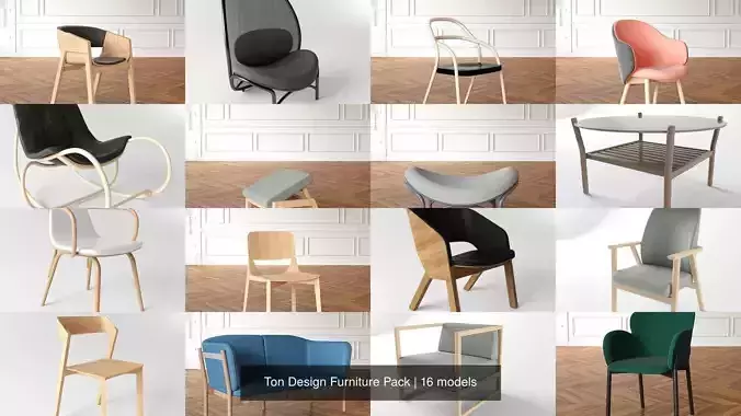 Ton Design 18 Furniture Model Pack 3D Model Collection