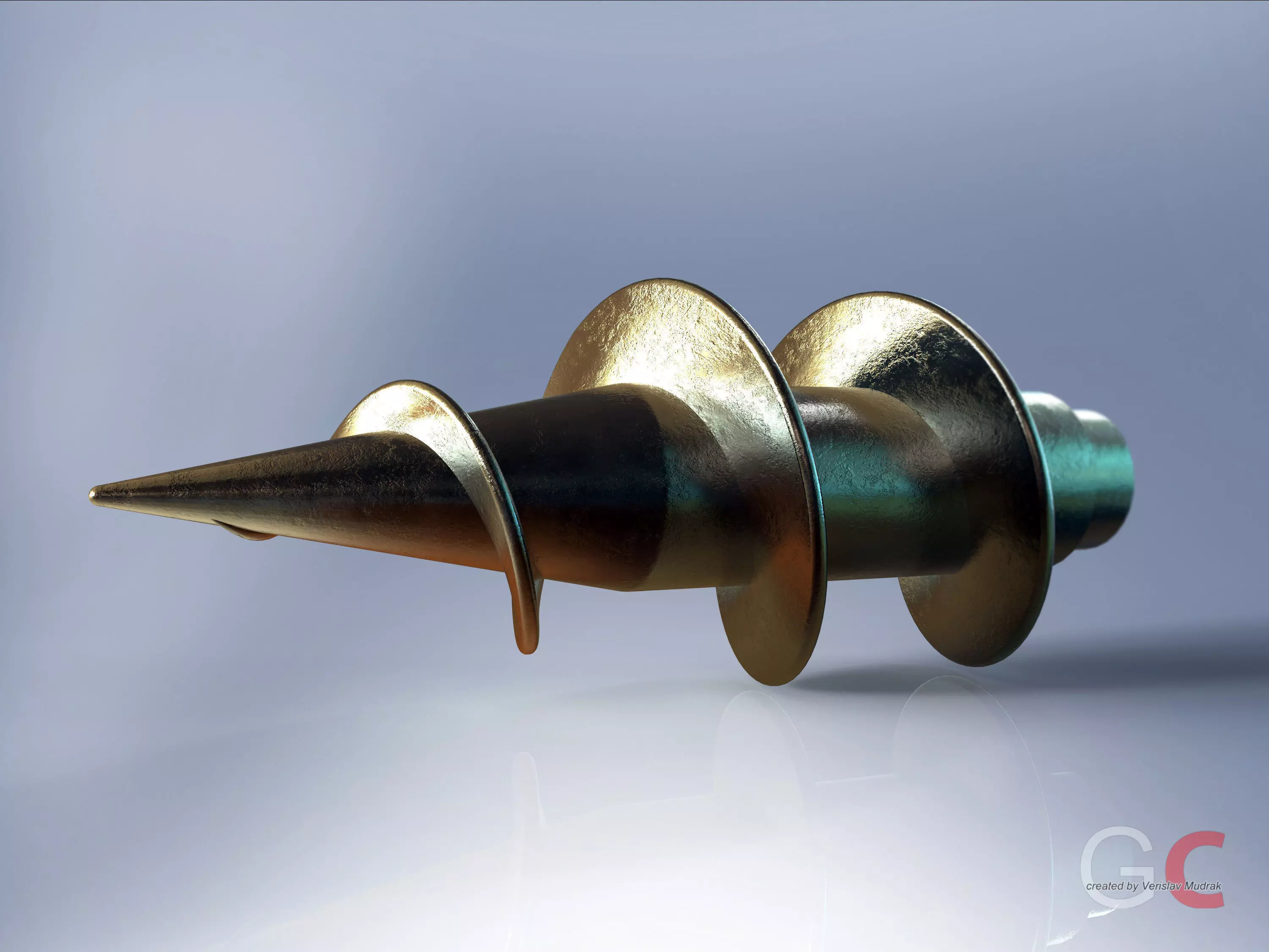 Cast tip for screw piles S2 Free 3D model