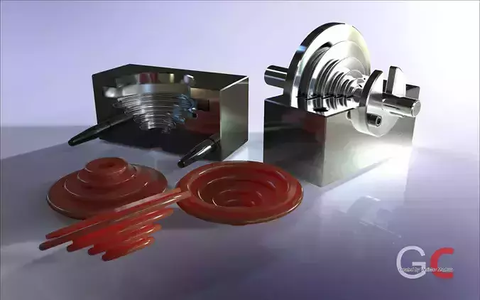 Compression mold tool NBR01 Free 3D model