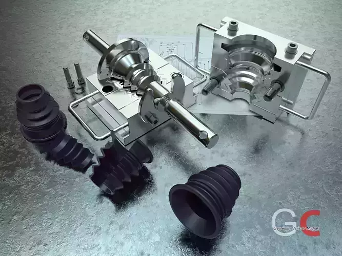 Compression mold tool NBR02 Free 3D model