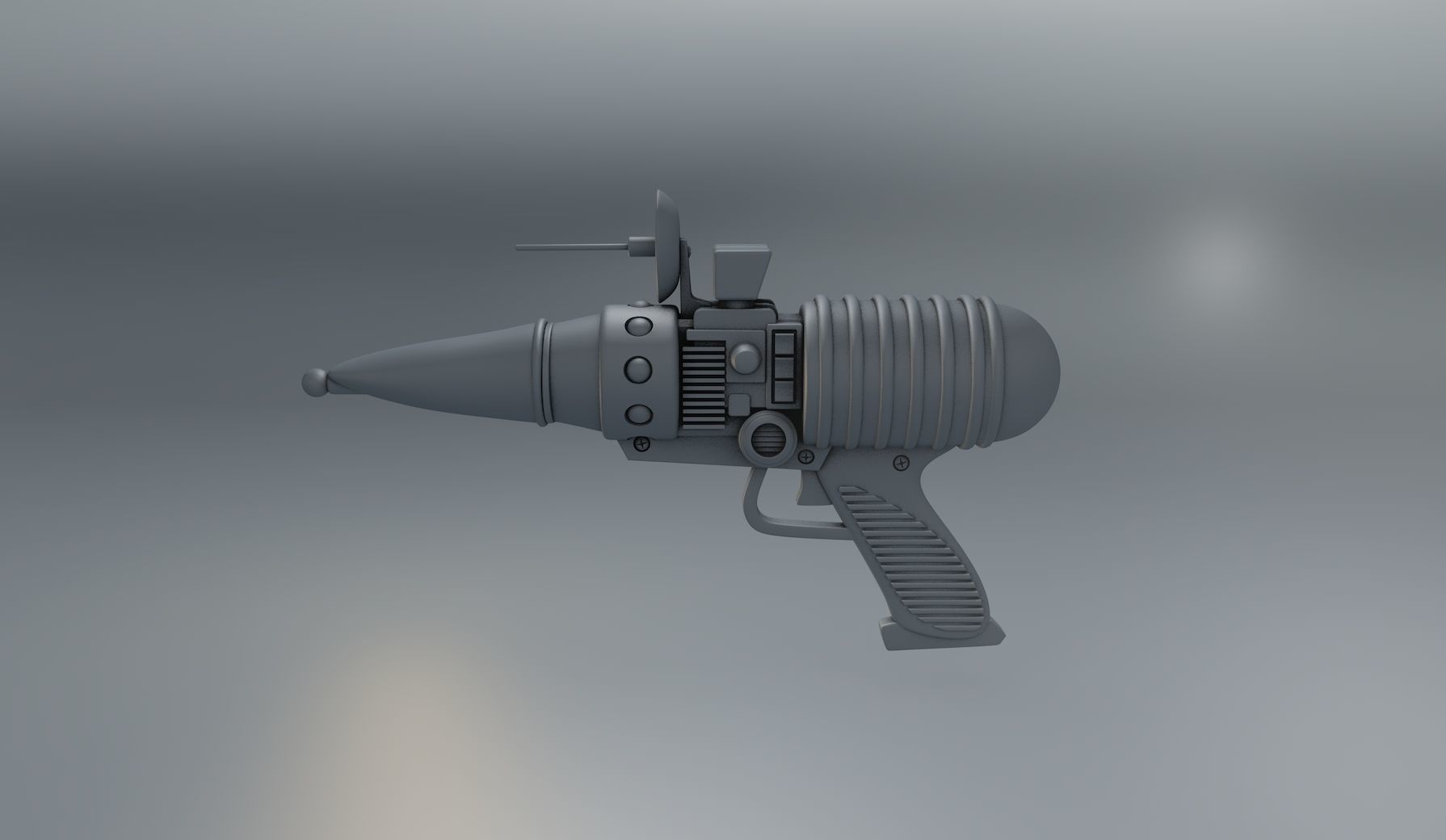 Comic Space Gun Laser  3D model_5
