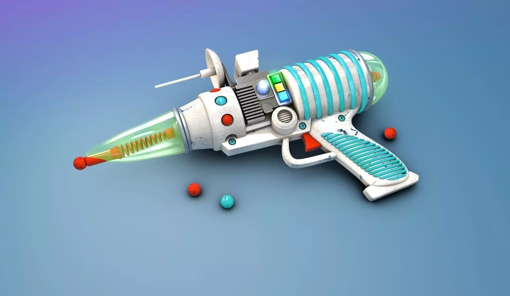 Comic Space Gun Laser  3D model_0