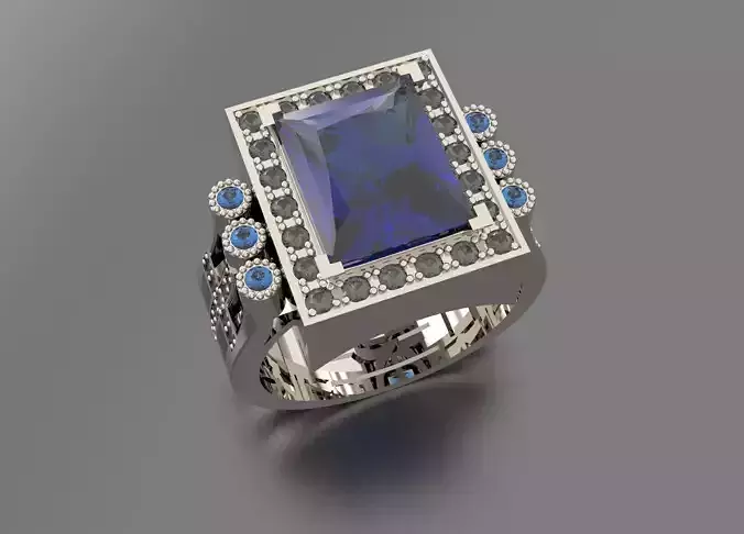 MEN RING WITH GEMS